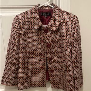 Kasper Women's Patterned Jacket - Pink and Black